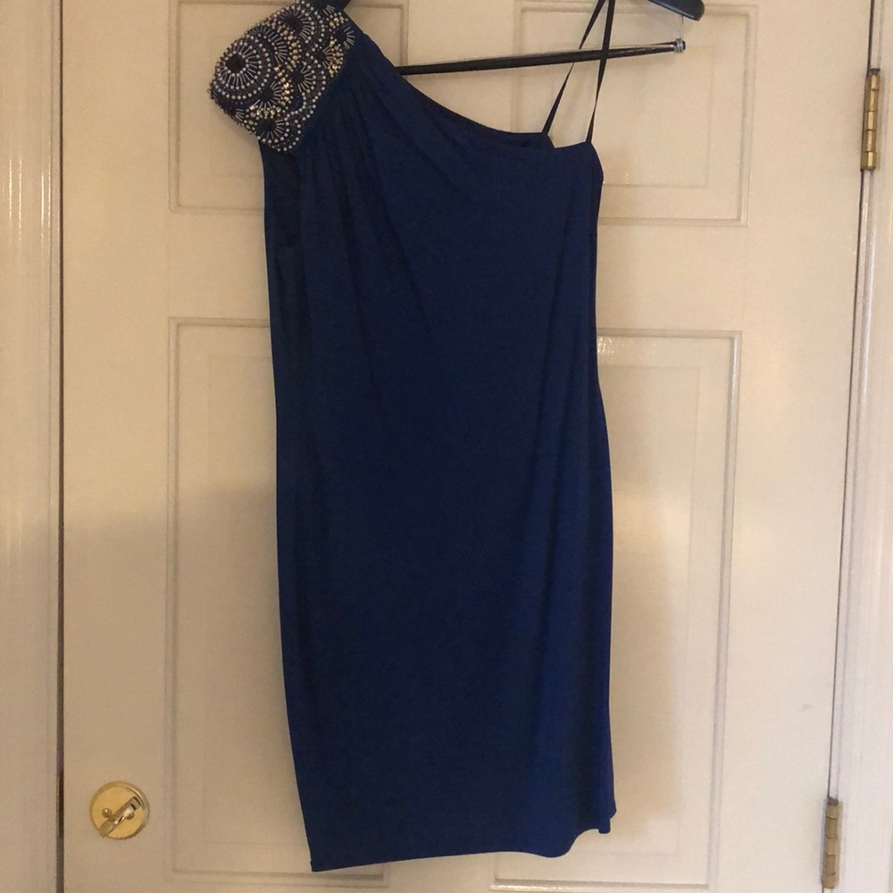 Roy blue one shoulder dress